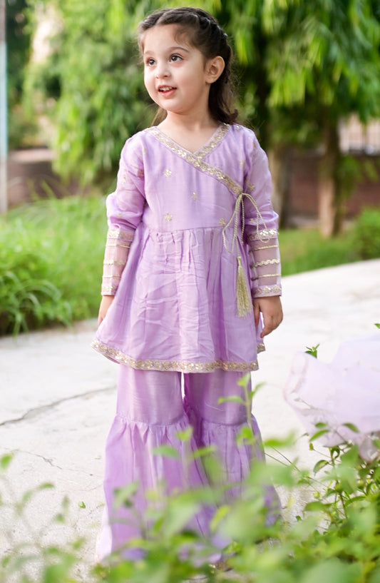 Girls 3 Piece Cotton Silk Embroidered Dress