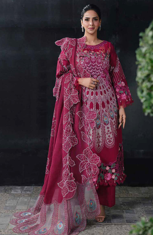 Monaco by Parishay Luxury Embroidered Lawn Unstitched 3 Piece Suit - MN-07 - PS26MNC - Pink - Summer Collection