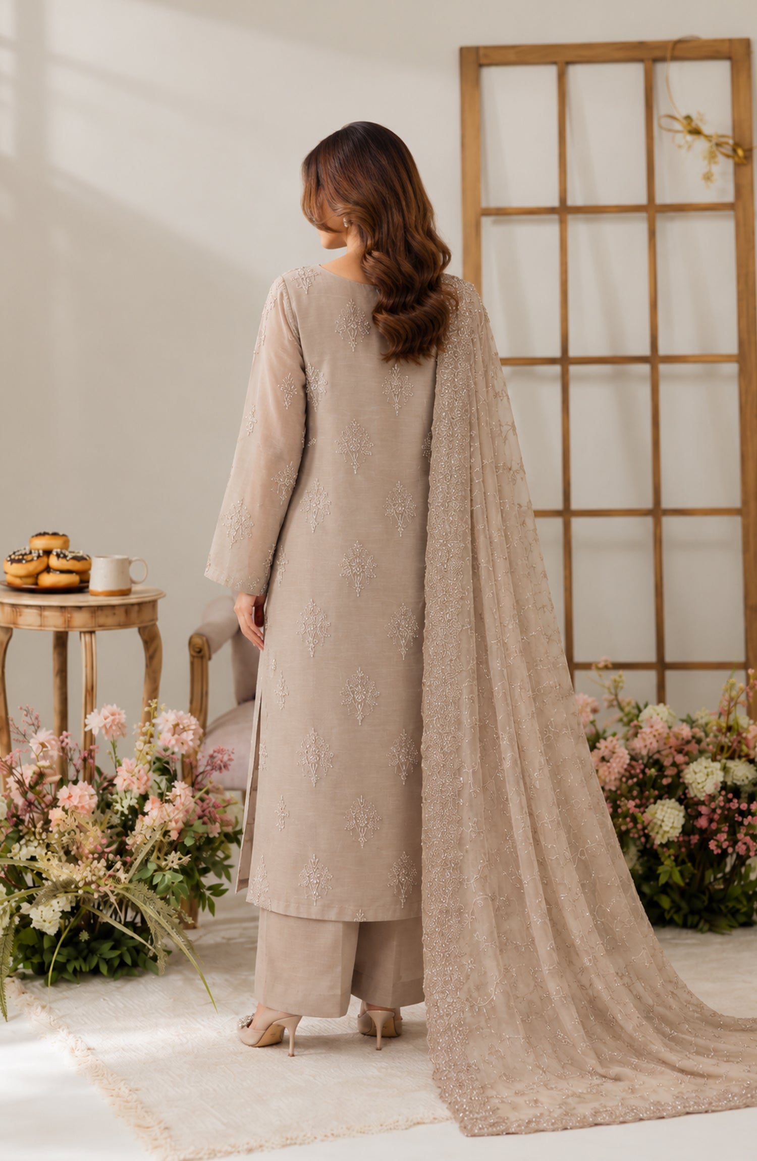 Muse by Amna Khadija Embroidered Silk Unstitched 3 Piece Suit - AKMF-18 - AM26MST - Grey - Formal Collection