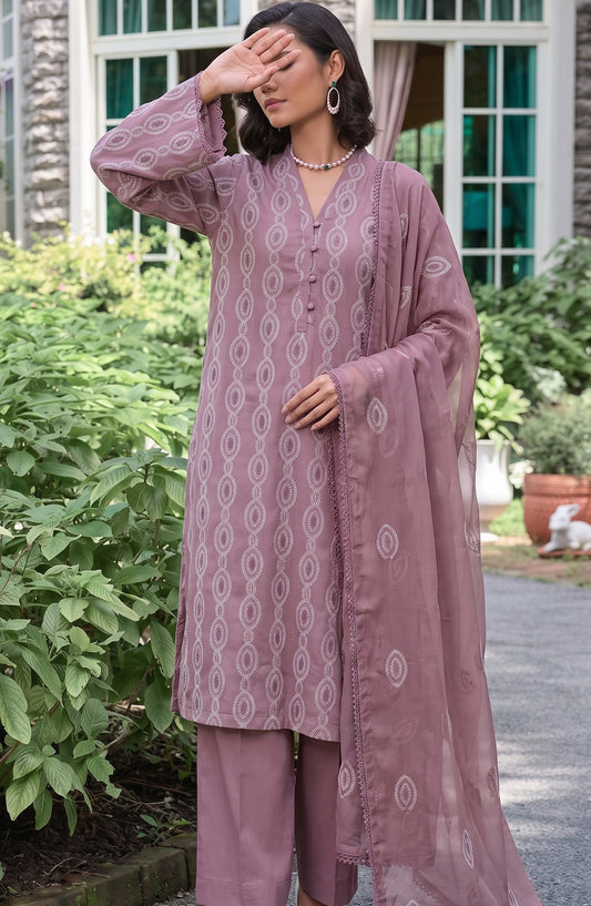 Muse by Amna Khadija Embroidered Cambric Unstitched 3 Piece Suit - AKMF-02 - AM26MSE - Purple - Formals Collection
