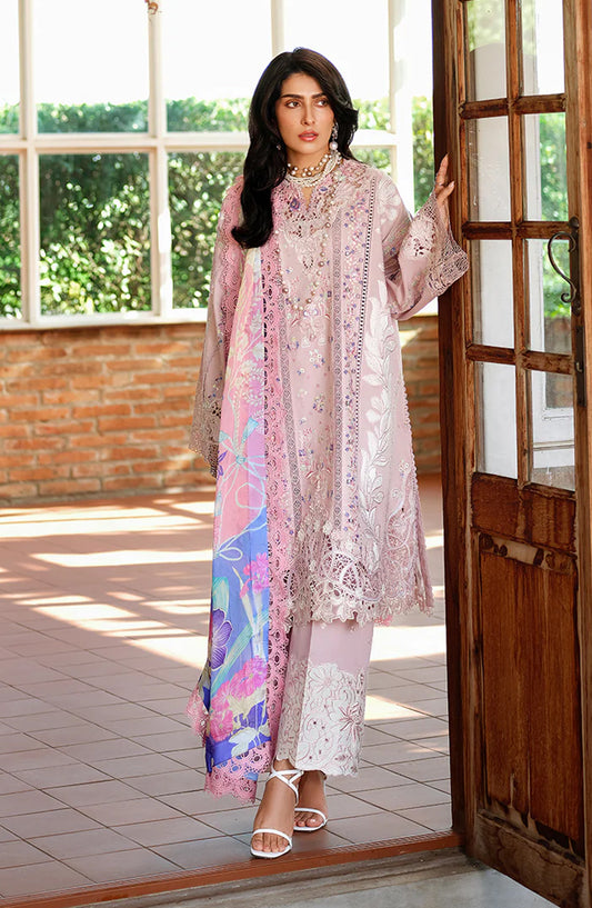 Mushq A Moi Held by Love Luxury Embroidered Lawn Unstitched 3 Piece Suit - Opulent Whisper - MQ26MOI - Pink - Summer Collection