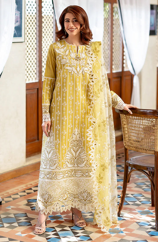 Mushq Astoria Embroidered Lawn Unstitched 3 Piece Suit - Evadne - MQ26AST - Yellow - Festive Collection
