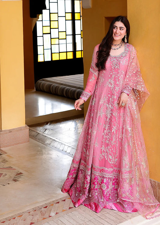 Mushq Bachelorette Chronicles Embroidered Chiffon Unstitched 3 Piece Suit - 04 Pink Promise - MQ26BC - Pink - Luxury Collection