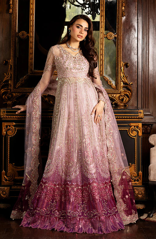 Mushq Darlings Wedding Embroidered Net Unstitched 3 Piece Suit - Geet - MQ25DRW - Pink - Festive Collection