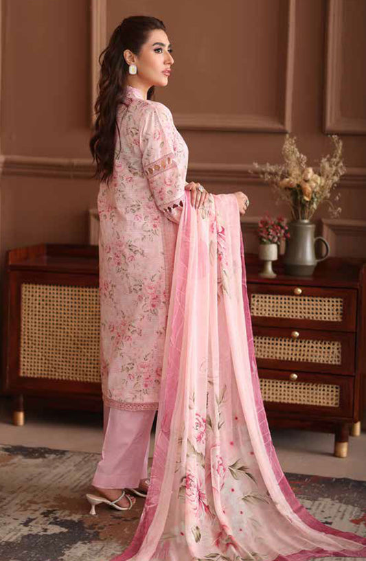 Naira by Johra Embroidered Chikankari Lawn Unstitched 3 Piece Suit - JH-1033 - JH25NRI - Pink - Summer Collection
