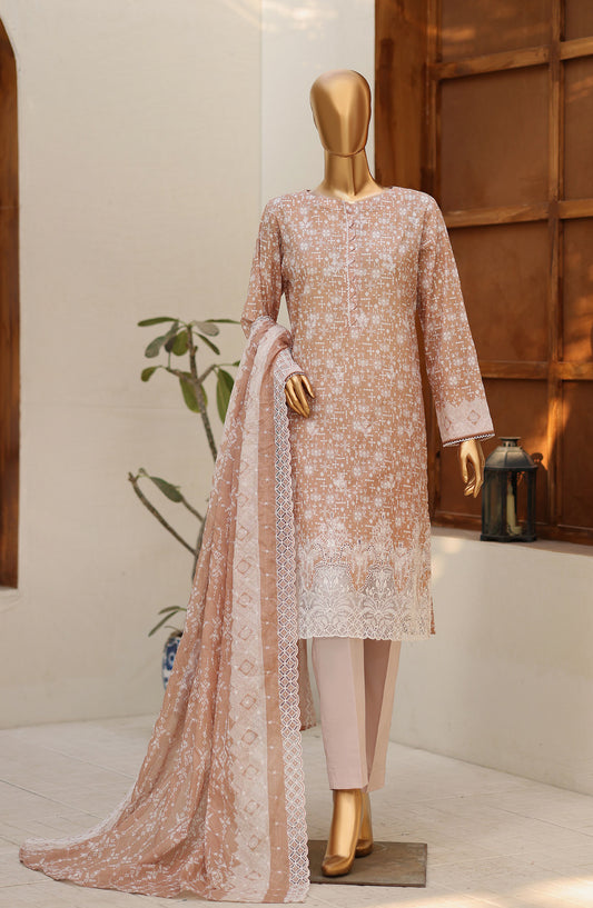 Nakshkari by HZ Textile Embroidered Lawn Unstitched 3 Piece Suit - D-02 - HZ26NAK - Rust - Summer Collection