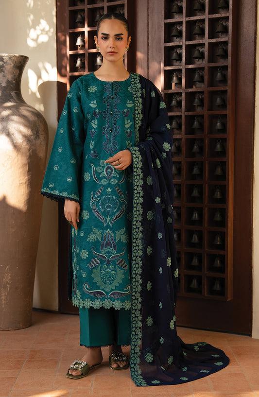 Namah by Xenia Embroidered Lawn Unstitched 3 Piece Suit - NIRA - XF26NM - Teal - Summer Collection