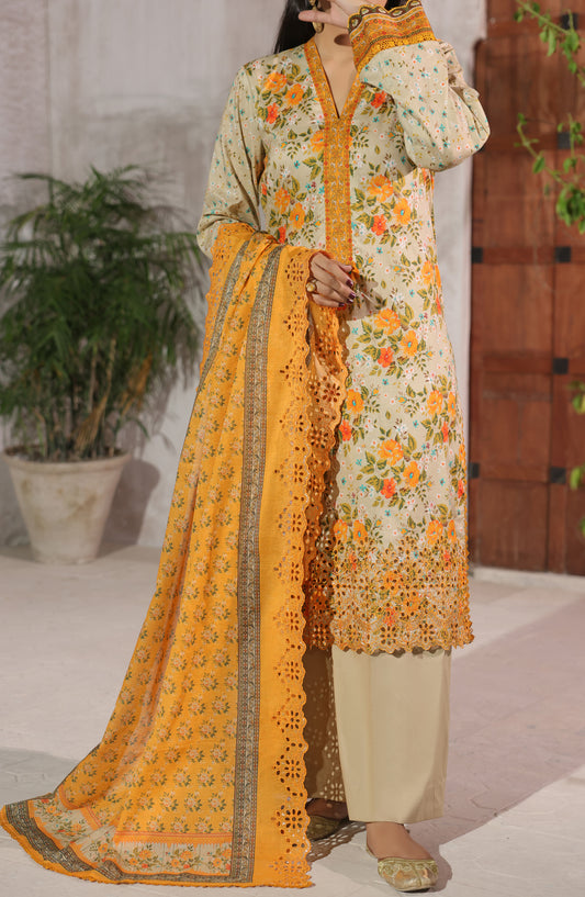 Naqsh by VS Textile Embroidered Chikankari Unstitched 3 Piece Suit - D-692 - VS26NQS - Mustard - Summer Collection
