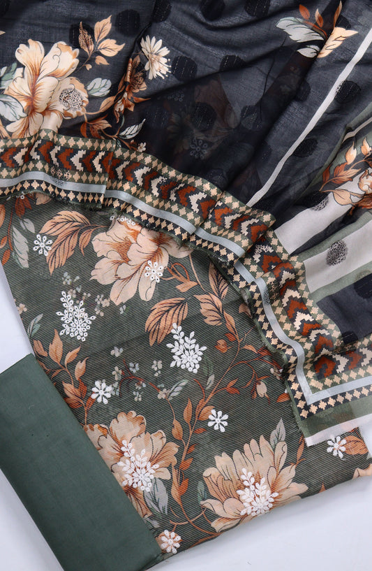 Nayab Subrang by Amna Khadija Printed Lawn Unstitched 3 Piece Suit - Design-09 - AM25RUN - Green - Summer Collection