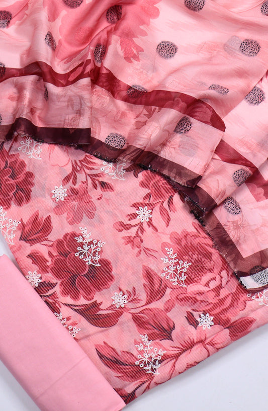 Nayab Subrang by Amna Khadija Printed Lawn Unstitched 3 Piece Suit - Design-06 - AM25RUN - Pink - Summer Collection