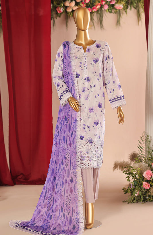 Nayab by HZ Textile Embroidered Lawn Unstitched 3 Piece Suit - Design-12 - HZ26NYB - Purple - Summer Collection