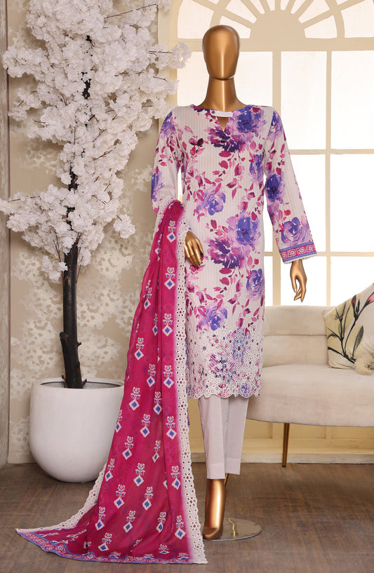 Nayab by HZ Textile Embroidered Lawn Unstitched 3 Piece Suit - Design-07 - HZ26NYB - Multi - Summer Collection