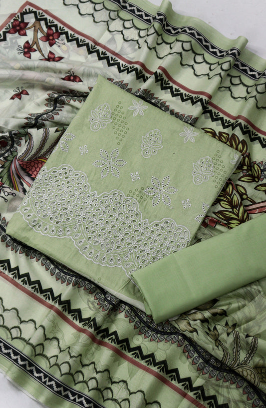 Nazneen by Amna Khadija Embroidered Chikankari Lawn Unstitched 3 Piece Suit - Design-05 - AM26NZN - Green - Summer Collection