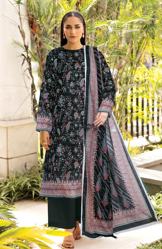 Nazneen by Johra Printed Lawn Unstitched 3 Piece Suit - JH-1208 - JH25NZN - Black - Casual Collection