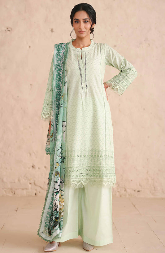 Neysa by Johra Chikankari Lawn Unstitched 3 Piece Suit - JS-85 - JH26NYS - Green - Summer Collection