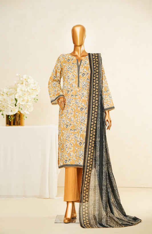 Nissa Floral by Amna Khadija Printed Cotton Cambric Stitched 3 Piece Suit - NF-09 - AM253NLA - Orange - Casual Collection