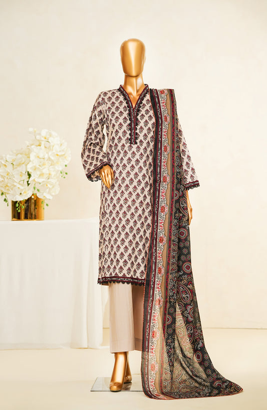 Nissa Floral by Amna Khadija Printed Cotton Cambric Stitched 3 Piece Suit - NF-10 - AM253NLA - Purple - Casual Collection