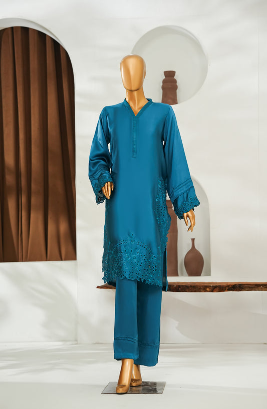 Noor-a-Sehar by Amna Khadija Embroidered Silk Stitched 2 Piece Suit - AKNS-10 - AM26AKLX - Blue - Festive Collection