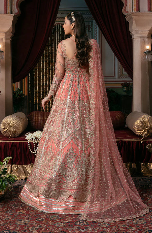 Noor-e-Naaz by Imrozia Luxury Embroidered Net Unstitched 3 Piece Suit - IB-50 KHUSHBU - IMP25NRN - Candy Pink - Bridal Collection