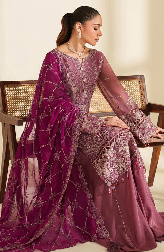 Noore by Imrozia Embroidered Chiffon Unstitched 3 Piece Suit - M-97 SYLVI - IMP25NOR - Purple - Festive Collection