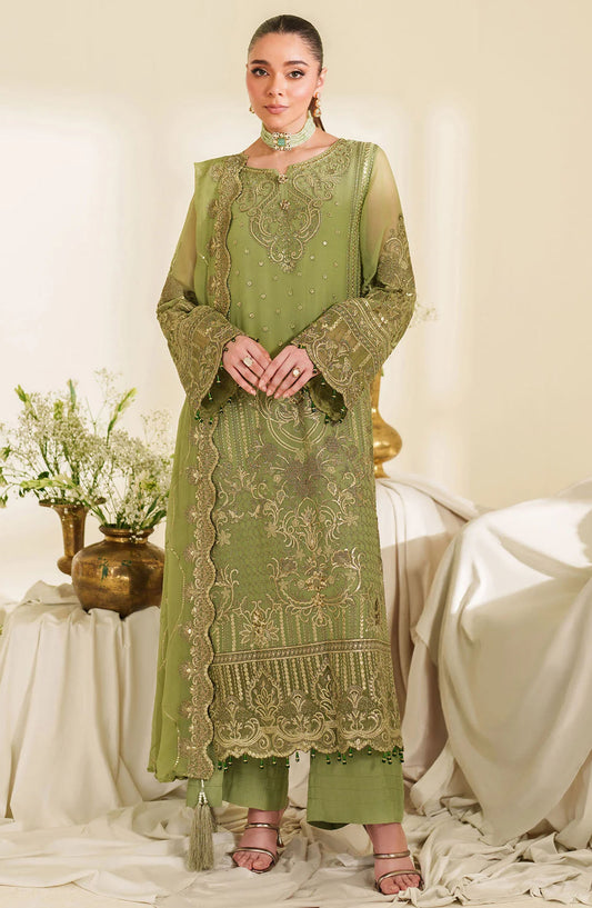 Noore by Imrozia Embroidered Chiffon Unstitched 3 Piece Suit - M-99 MYRA - IMP25NOR - Green - Festive Collection