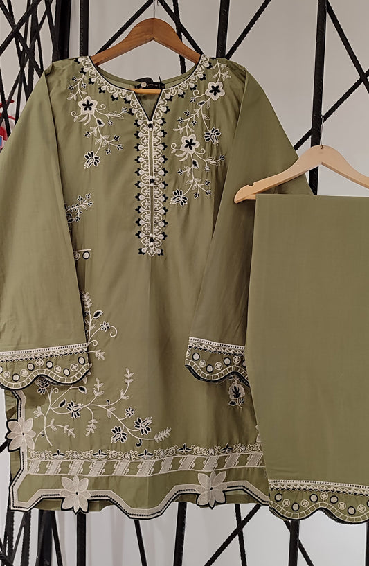 Nush Aira by Amna Khadija Embroidered Cotton Stitched 2 Piece Co-ord Set - AKTW-02 - AM26TWN - Green - Summer Collection