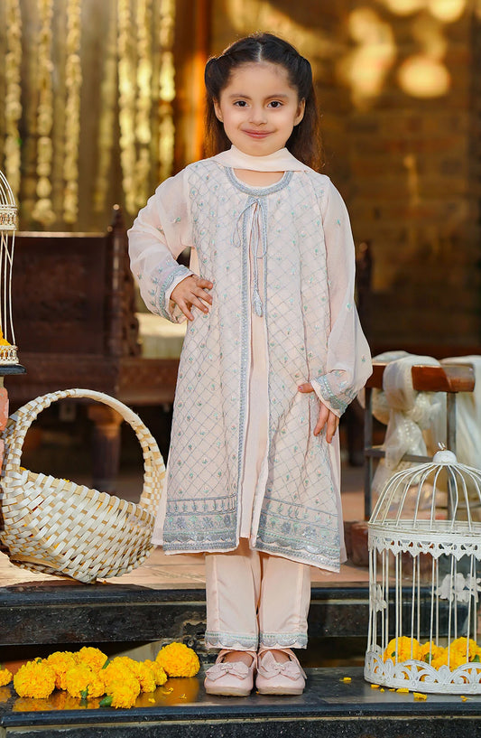 Chiffon Embroidered 3 Pc Suit OCH26ES INCF-39 Peach