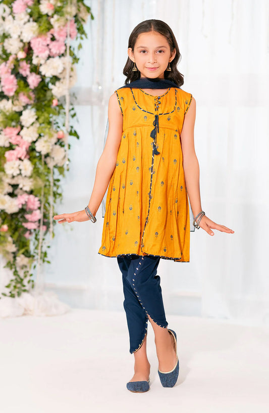 Cotton Silk Printed 3 Pc Suit OCH26ES INRJ-12 Yellow