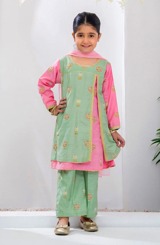 Cotton Silk Printed 3 Pc Suit OCH26ES INRJ-19 Green