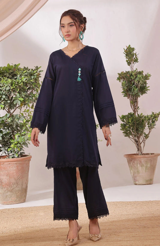 Chambray Cotton Women's 2 Pc Suit - SOLS-14 - OCH25WCR - Blue - Casual Women Collection