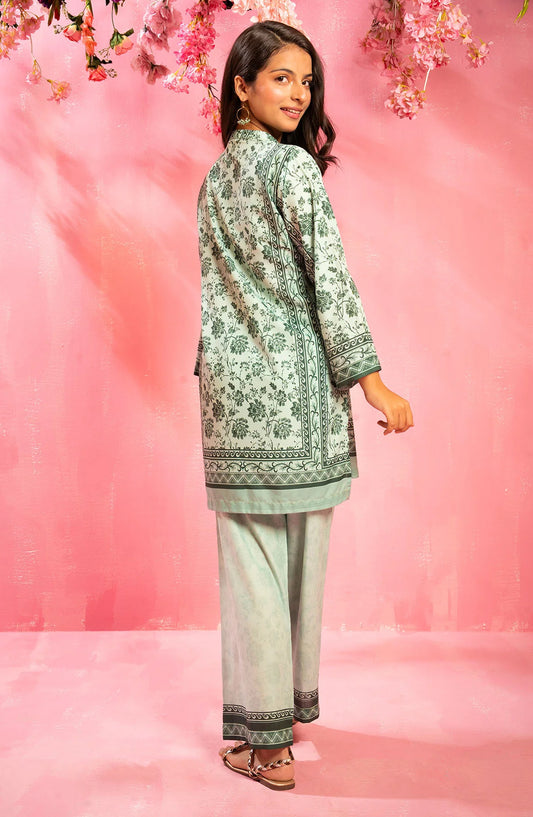 Swiss Lawn Digital Printed 2 Pc Suit - COR-146 - OCH25GCR - Green - Casual Girls Collection