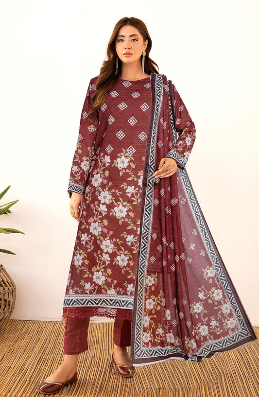 Oreal by Johra Printed Lawn Unstitched 3 Piece Suit - JH-1190 - JH25OREAL - Brown - Casual Collection