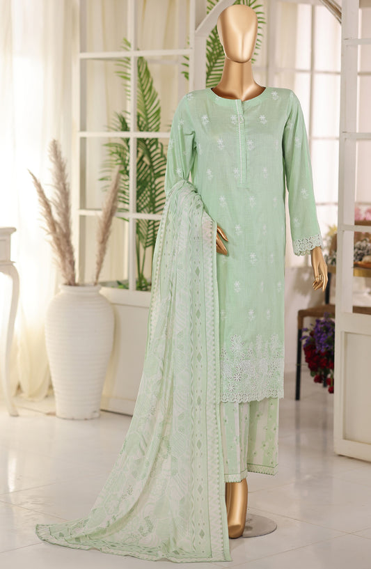 Oriental by HZ Embroidered Lawn Unstitched 3 Piece Suit - DOP-06 - HZ26ORN - Pista Green - Summer Collection