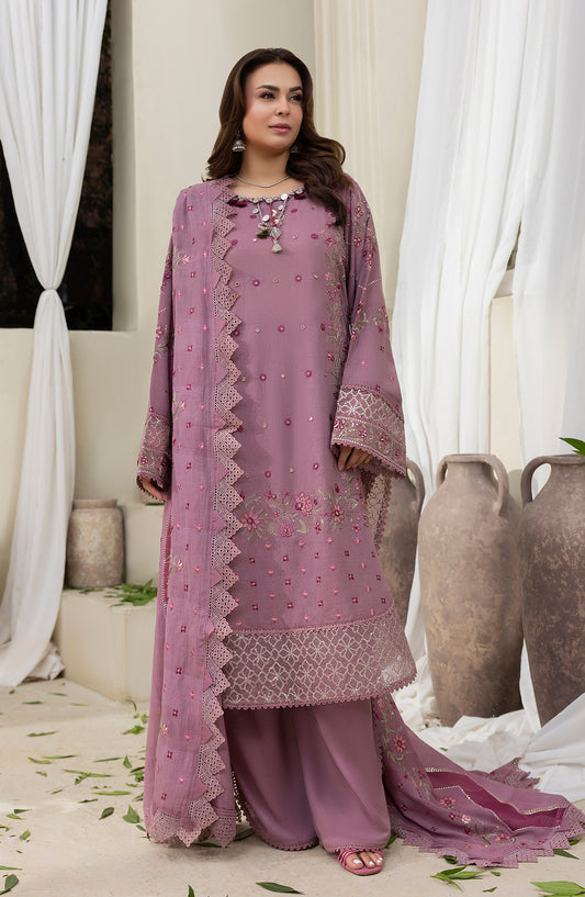 Pankh by Al Karim Embroidered Karandi Unstitched 3 Piece Suit - P-18 - AM26PKH - Purple - Winter Collection