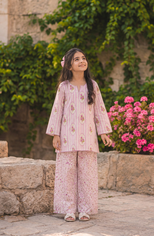 Parchhai by Amna Khadija Printed Cotton Stitched 2 Piece Co-ord Set - AKP-12D - AM26CHI - Pink - Summer Collection