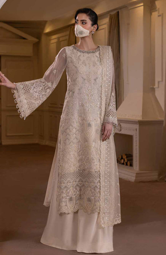Parisa Safeera by Flossie Embroidered Chiffon Unstitched 3 Piece Suit - PA-07 - FLS26PRS - Lemon - Luxury Collection
