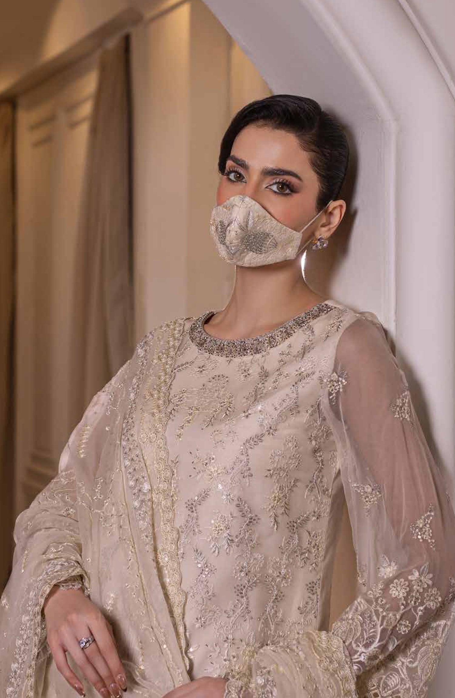 Parisa Safeera by Flossie Embroidered Chiffon Unstitched 3 Piece Suit - PA-07 - FLS26PRS - Lemon - Luxury Collection