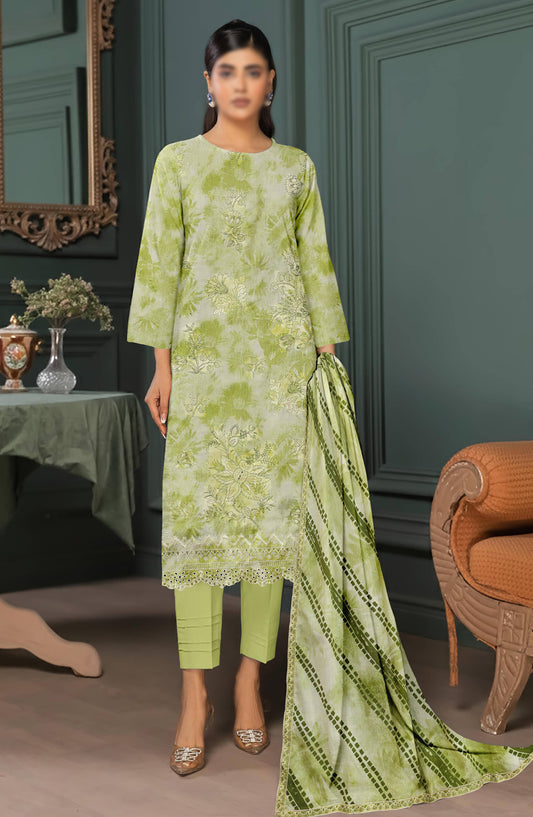 Parishay by Al Karim Embroidered Lawn Unstitched 3 Piece Suit - D-05 - AK26PRH - Green - Summer Collection