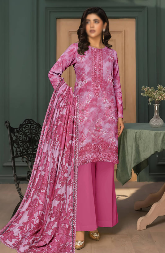 Parishay by Al Karim Embroidered Lawn Unstitched 3 Piece Suit - D-02 - AK26PRH - Pink - Summer Collection