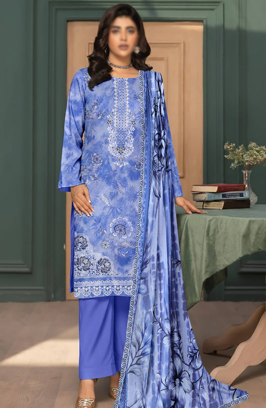 Parishay by Al Karim Embroidered Lawn Unstitched 3 Piece Suit - D-01 - AK26PRH - Blue - Summer Collection