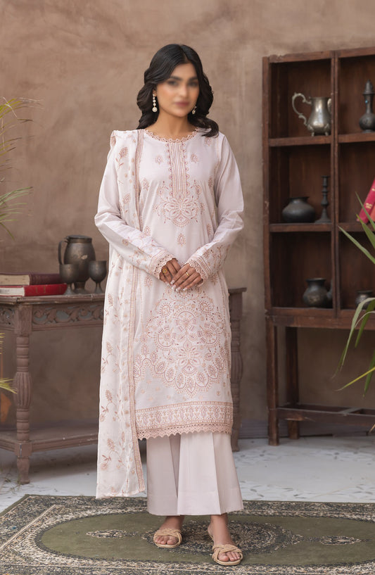 Pastel by Al Karim Embroidered Lawn Unstitched 3 Piece Suit - Design-02 - AK26PST - Pink - Summer Collection
