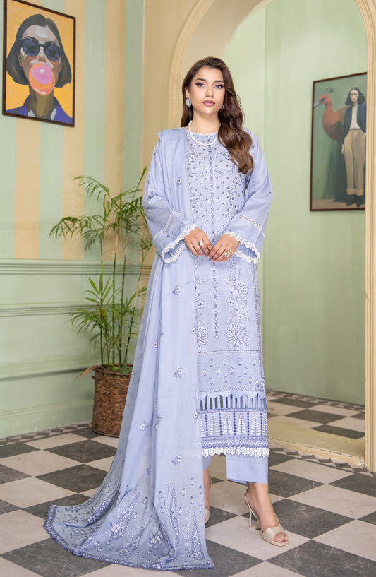 Peridot by Aalaya Exclusive Embroidered Lawn Unstitched 3 Piece Suit - D-06 - ALY26PER - Blue - Summer Collection