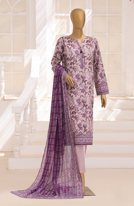 Platinum Floral by HZ Printed Lawn Unstitched 3 Piece Suit - HD-08 - HZ26PLFL - Purple - Summer Collection