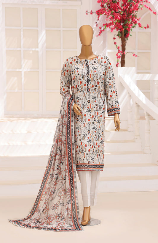 Platinum Floral by HZ Printed Lawn Unstitched 3 Piece Suit - HD-01 - HZ26PLFL - White - Summer Collection
