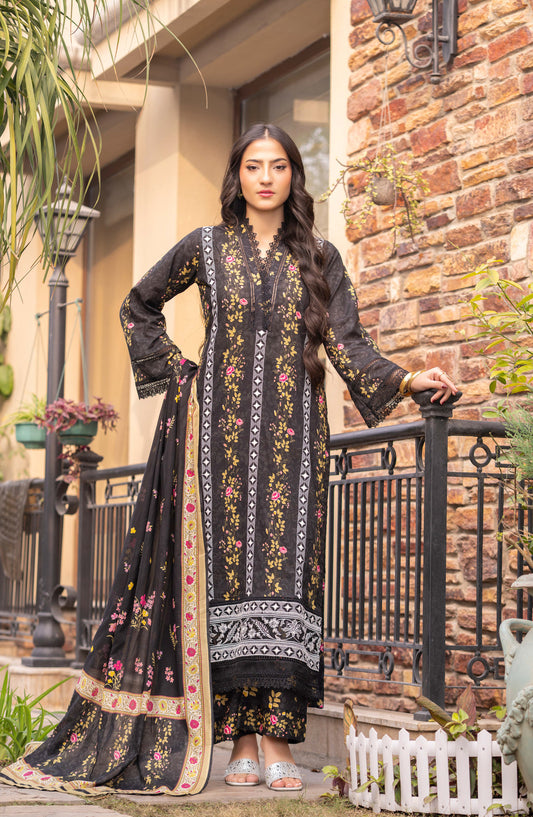 Print Kari by Aalaya Embroidered Lawn Unstitched 3 Piece Suit - D-06 - ALY26PRK - Black - Summer Collection