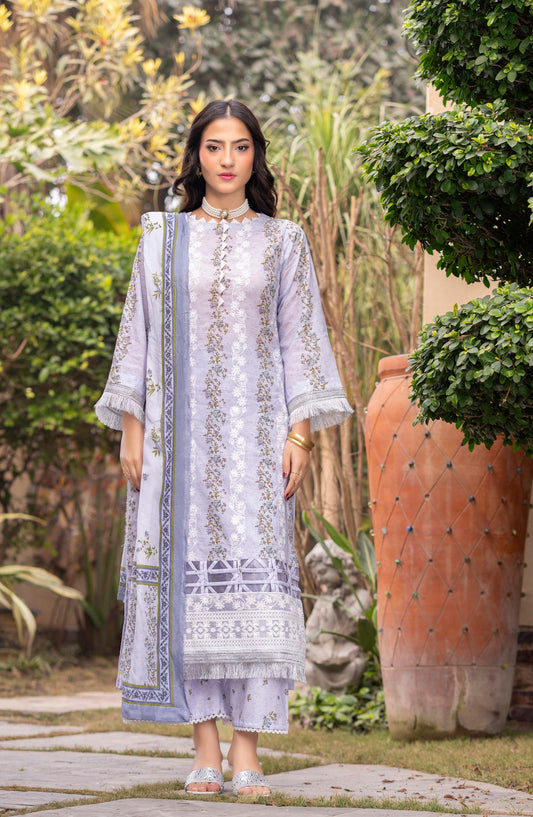 Print Kari by Aalaya Embroidered Lawn Unstitched 3 Piece Suit - D-04 - ALY26PRK - Purple - Summer Collection