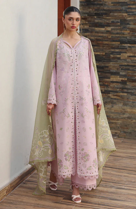 Qalamkar Qline Embroidered Lawn Unstitched 3 Piece Suit - QKL-12 Zayla - QL26LN - Pink - Summer Collection