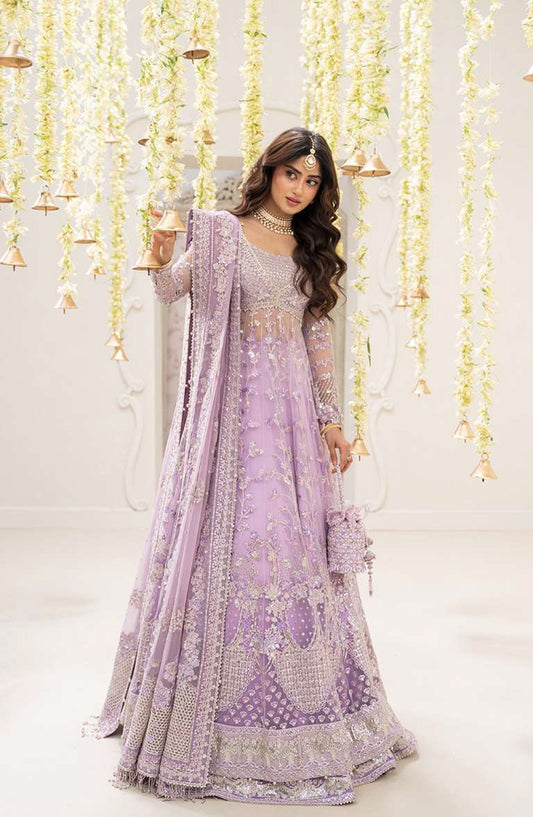 RUA by Faiza Saqlain Embroidered Net Unstitched 3 Piece Suit - PINAR - FS25RUA - Purple - Wedding Festive Collection