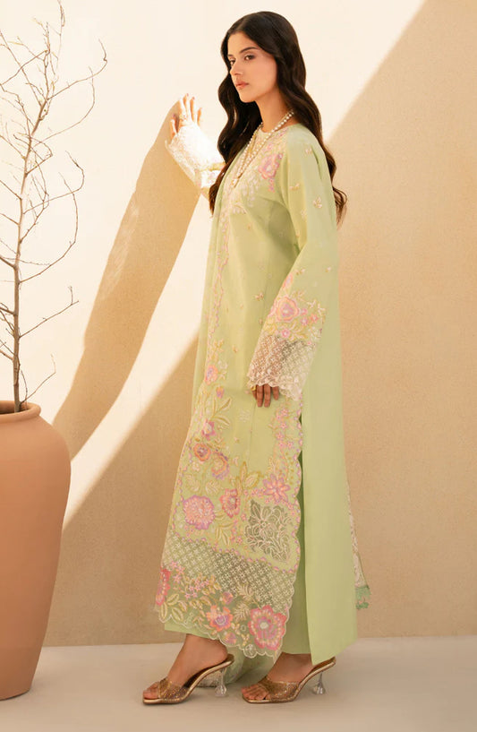 RajBari Jahaan Embroidered Premium Lawn Unstitched 3 Piece Suit - RAYA 1-B - RJB25JNP - Green - Summer Festive Collection