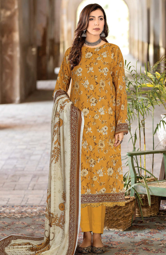 Rang Jaa by Johra Printed Lawn Unstitched 3 Piece Suit - JH-1060 - JH25RANG - Mustard - Casual Collection